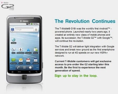 HTC G2 представила компания T-Mobile