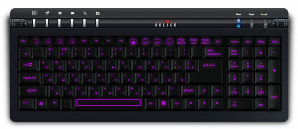 "Ночная" клавиатура для компа - Oklick 480S Illuminated Keyboard (5 фото)