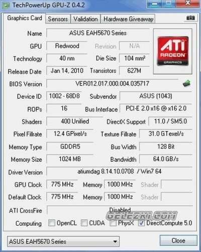 Asus EAH5670 1GB обзор и тест новинки