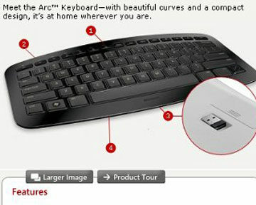 Microsoft продемонстрировали дугообразную клавиатуру