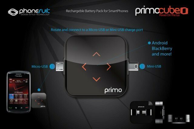 Компактное зарядное устройство с портами mini и microUSB - Primo Battery Cube.