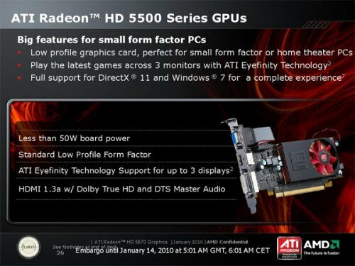 Анонс видеокарт Radeon HD 5500 и HD 5450