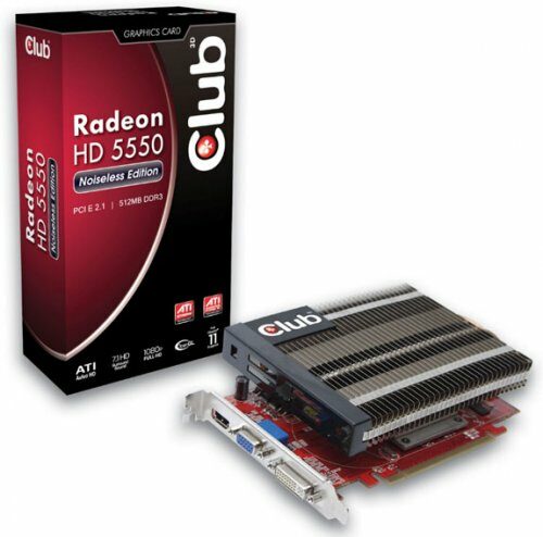 Radeon HD 5550 Noiseless Edition – тихая версия от Club 3D