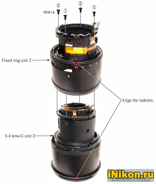 Инструкция по разборке — ремонту объектива AF-S DX Zoom-Nikkor 18-105mm f/3.5 — 5.6 G ED VR Repair Manual