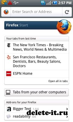 Официальный релиз для Android: Mozilla Firefox 4