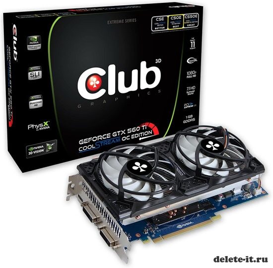 Club 3D GeForce GTX 560 Ti CoolStream OC Edition в новом исполнении