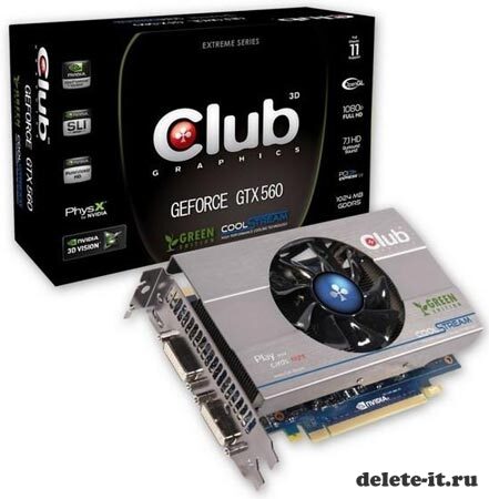3D-карта Club 3D GeForce GTX 560 Ti Green Edition с пониженным энергопотреблением