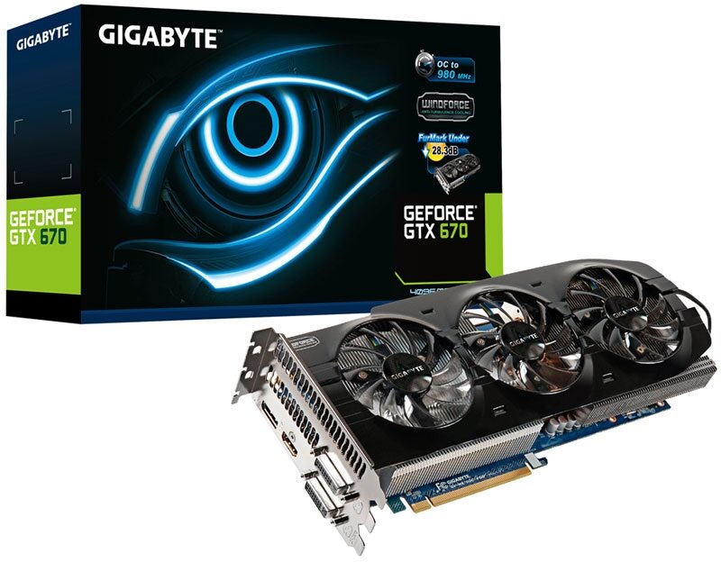GeForce GTX 670 от GIGABYTE с удвоенным объемом памяти и заводским разгоном