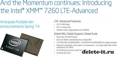 MWC 2014: Новая LTE – платформа и чипы 64-битные Atom от Intel
