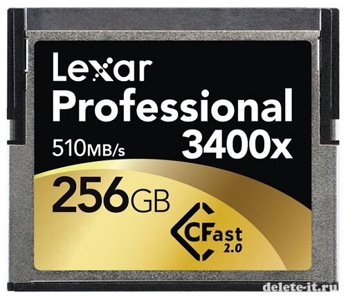 Новая быстрая карта памяти от производителя Lexar модели Professional 3400x со скоростью передачи 512 мегабайт в секунду